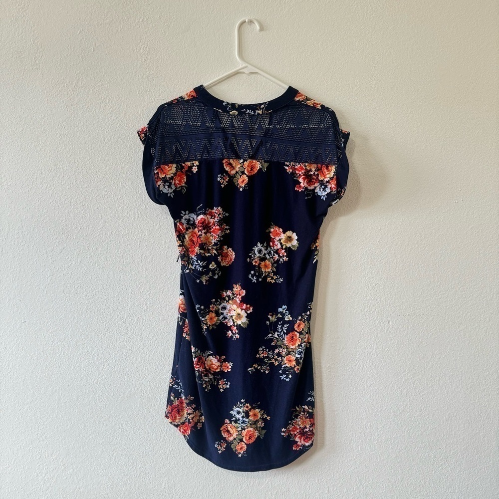 Dark Blue Floral Dress - Picture 4 of 8